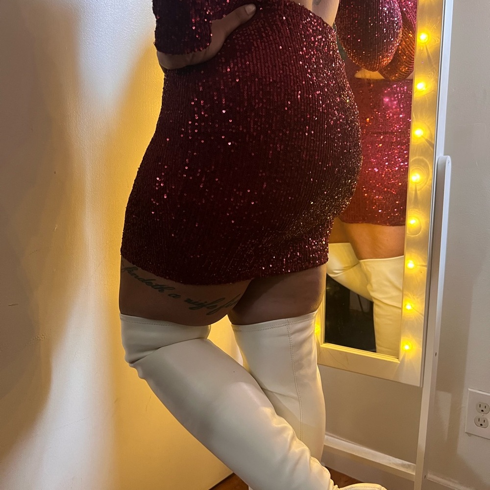 FASHION NOVA Burgundy Sequin Mini Dress - Picture 4 of 17